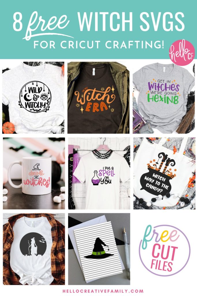 Get ready for some Halloween Cricut crafting fun with these 9 free witch SVG files including Wild and Witchy. Use for making trick-or-treat bags, t-shirts, hoodies, mugs, stickers and so much more using your Cricut cutting machine!