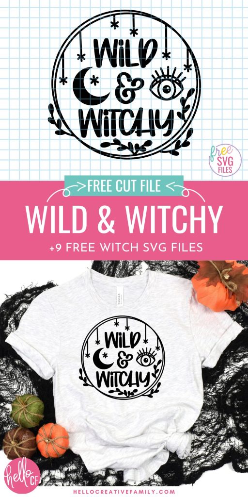Get ready for some Halloween Cricut crafting fun with these 9 free witch SVG files including Wild and Witchy. Use for making trick-or-treat bags, t-shirts, hoodies, mugs, stickers and so much more using your Cricut cutting machine!