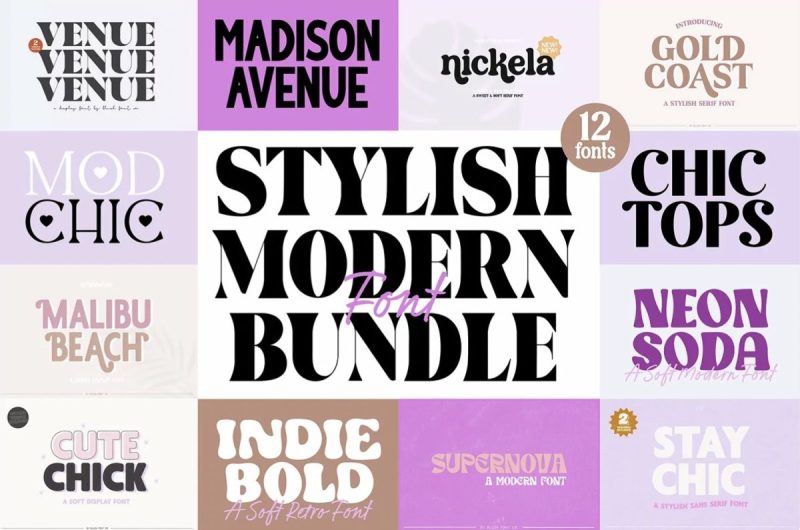 Stylish Modern Font Bundle from Blush Font Company