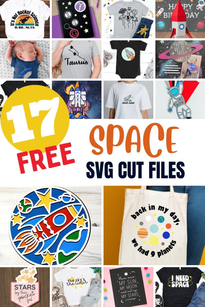 Collage of 17 Free Space SVG FIles