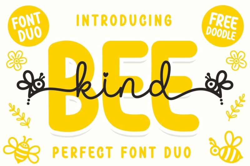Bee Kind Font Duo