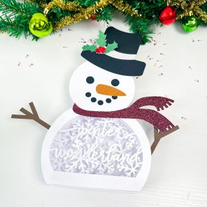 3D Layered Snowman Shadowbox SVG From Dinosaur Mama