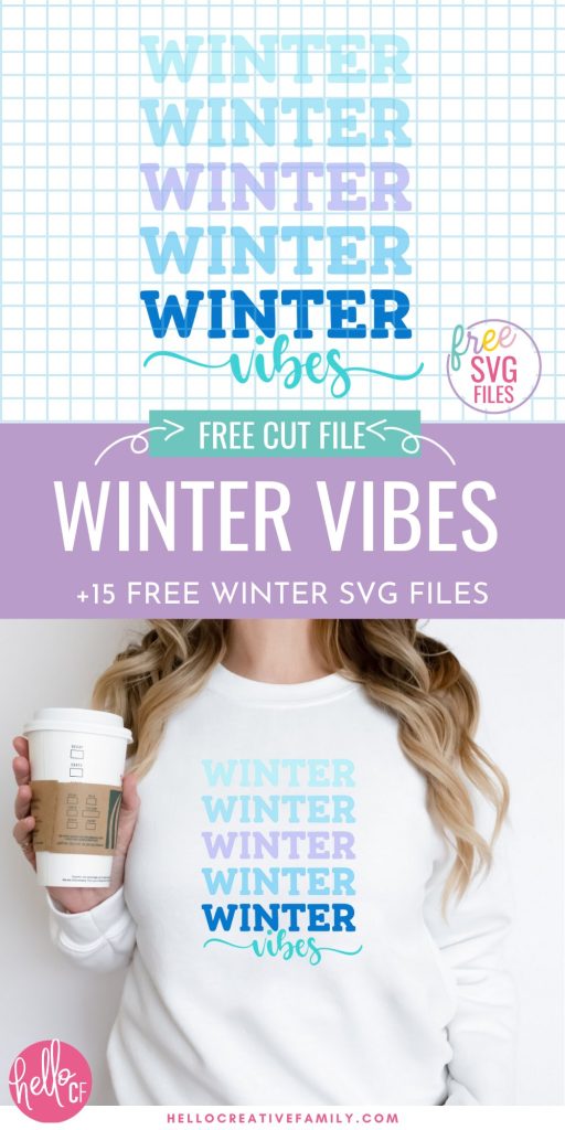 Celebrate the winter season with 15 free winter cut files including a winter vibes SVG file. From cute to cuddly, funny and stunning this collection has a huge variety of winter SVG files for making winter crafts using your Cricut cutting machine!