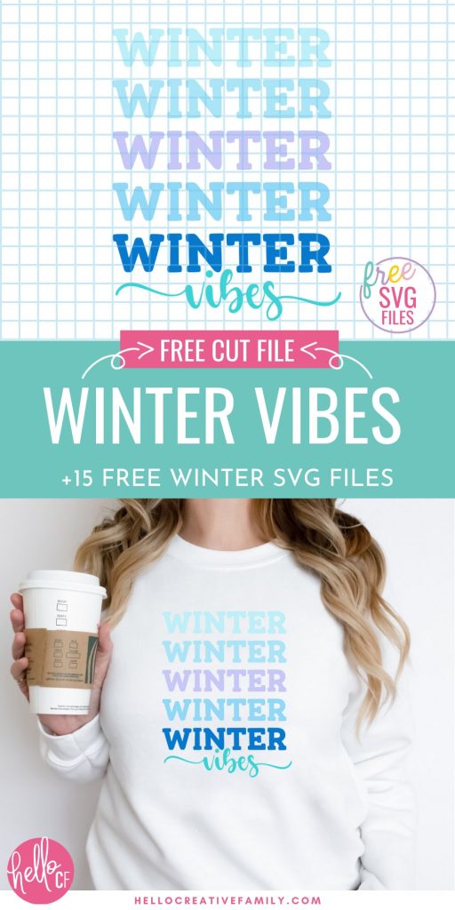 Celebrate the winter season with 15 free winter cut files including a winter vibes SVG file. From cute to cuddly, funny and stunning this collection has a huge variety of winter SVG files for making winter crafts using your Cricut cutting machine!