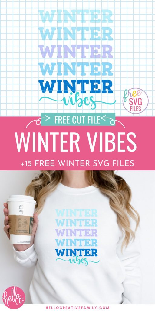 Celebrate the winter season with 15 free winter cut files including a winter vibes SVG file. From cute to cuddly, funny and stunning this collection has a huge variety of winter SVG files for making winter crafts using your Cricut cutting machine!