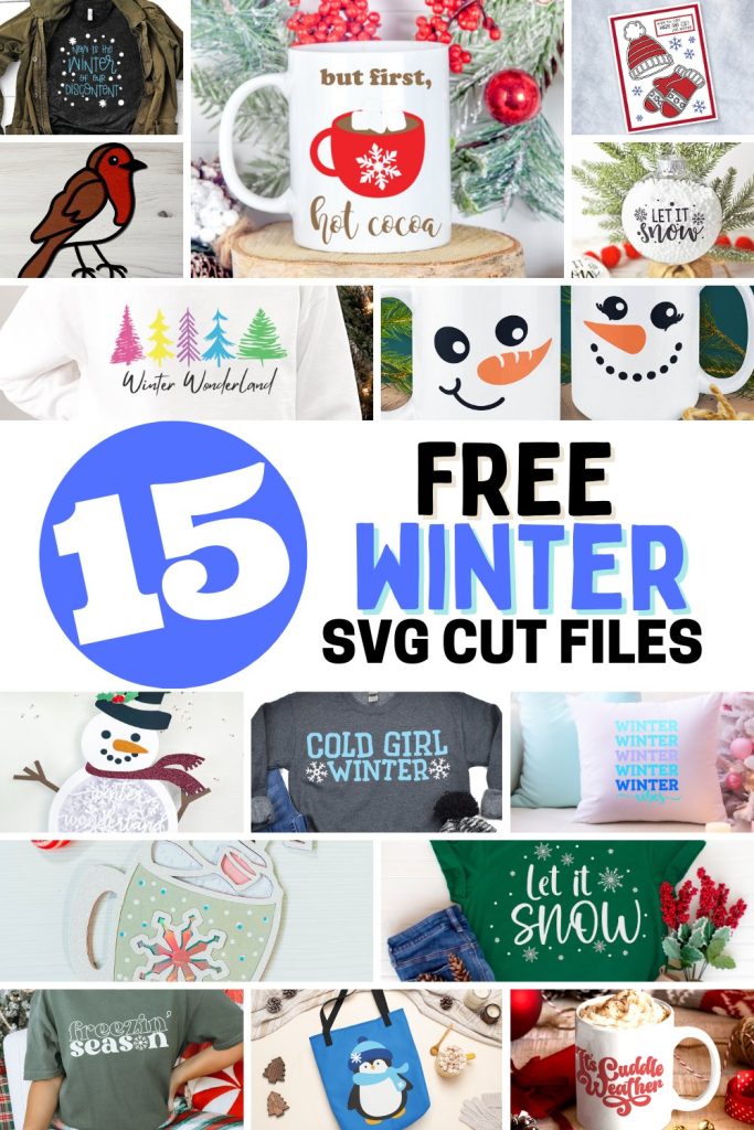 Celebrate the winter season with 15 free winter cut files including a winter vibes SVG file. From cute to cuddly, funny and stunning this collection has a huge variety of winter SVG files for making winter crafts using your Cricut cutting machine!