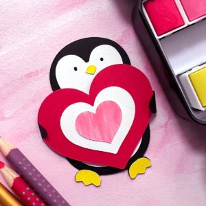 Cute Penguin Valentine SVG From 100 Directions