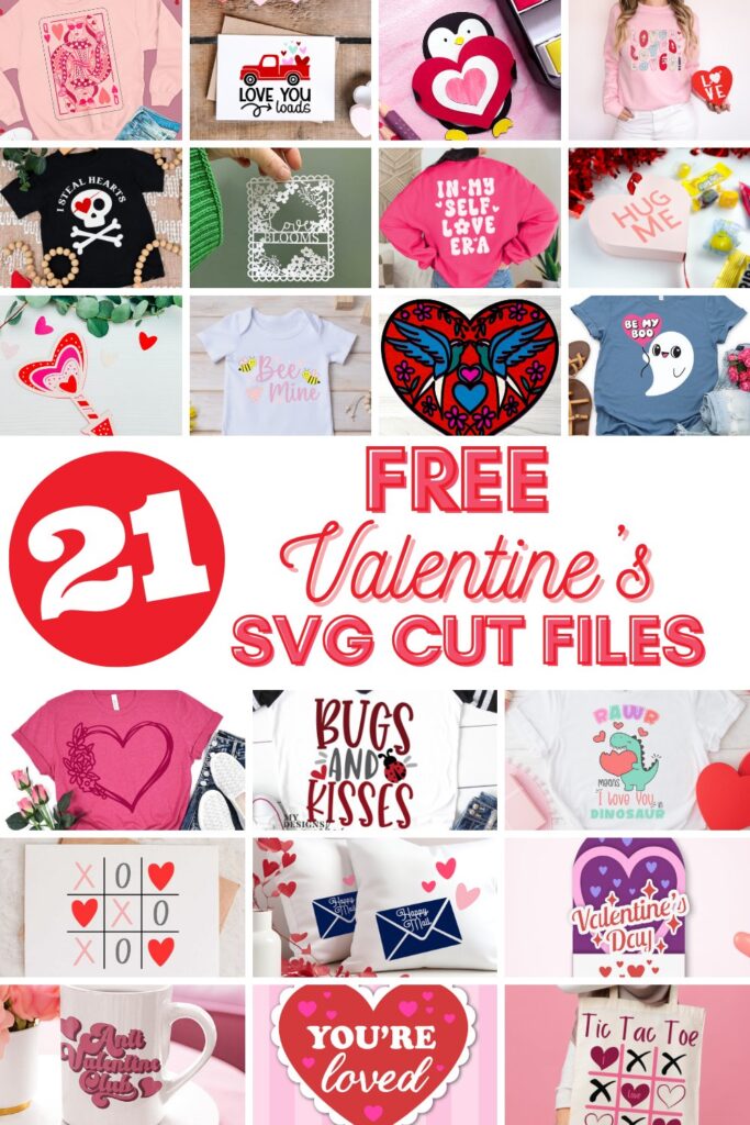 We've got Valentine Cricut Crafts galore in this post with 21 free Valentine's Day SVG Files! From paper crafts, to shirts, to throw pillows we've got you covered with a ton of Valentine's Day ideas! Includes a Vintage Truck Love You Loads Valentine's Day SVG file. 