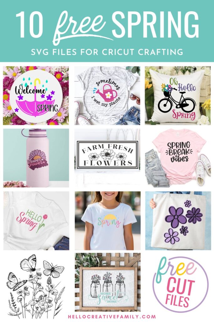 Spring is in the air and we are welcoming it with open arms with 10 Free Spring SVG Files! Use these cut files to make Spring Cricut Crafts with your Cricut cutting machine! Includes a Welcome Spring SVG for making a welcome sign for your front door!