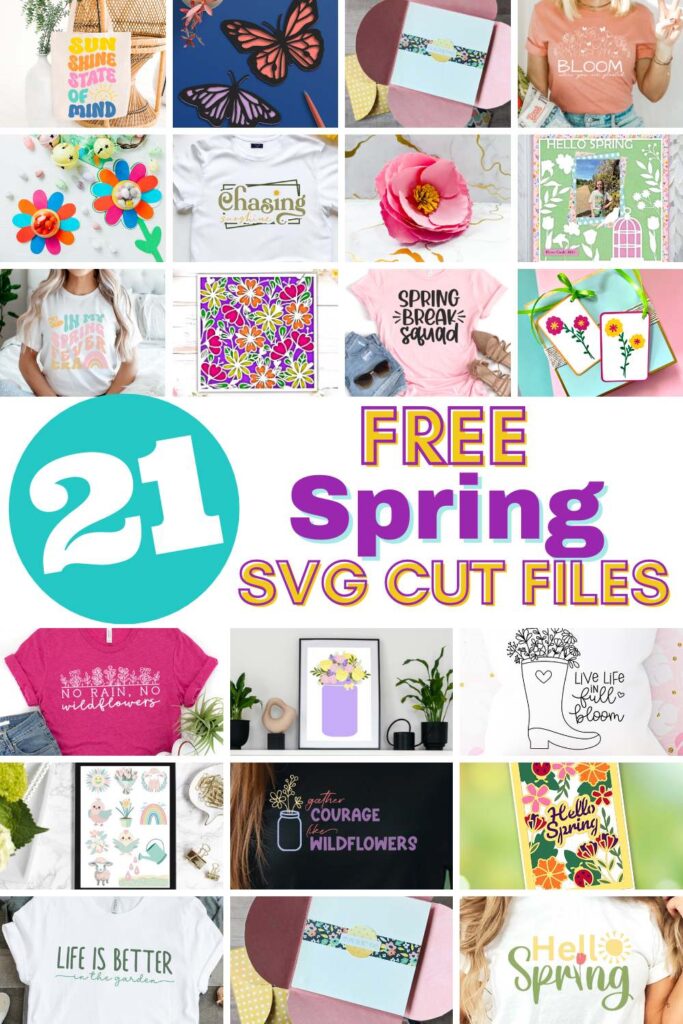 Collage of 21 Free Spring SVG Files