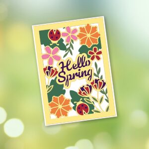 Hello Spring Layered Card SVG From The Bearded Housewife