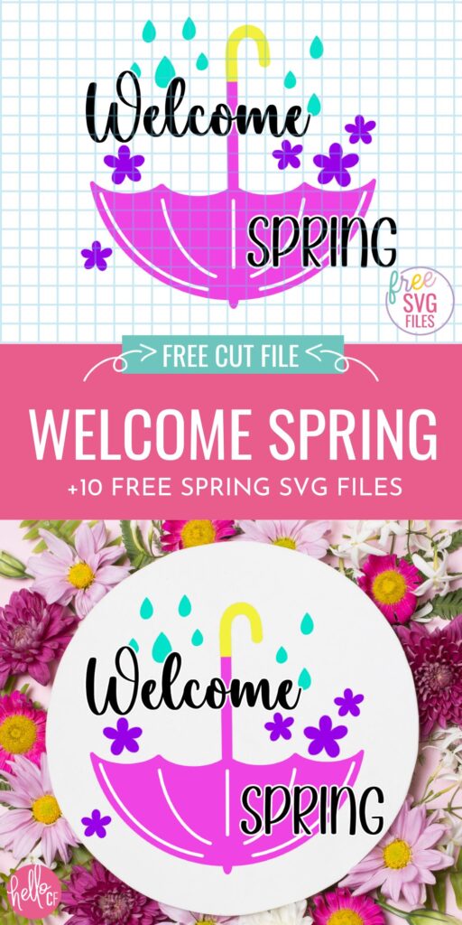 Spring is in the air and we are welcoming it with open arms with 10 Free Spring SVG Files! Use these cut files to make Spring Cricut Crafts with your Cricut cutting machine! Includes a Welcome Spring SVG for making a welcome sign for your front door!