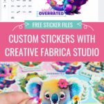 Create adorable custom stickers using your Cricut Cutting Machine and Creative Fabrica Studio.