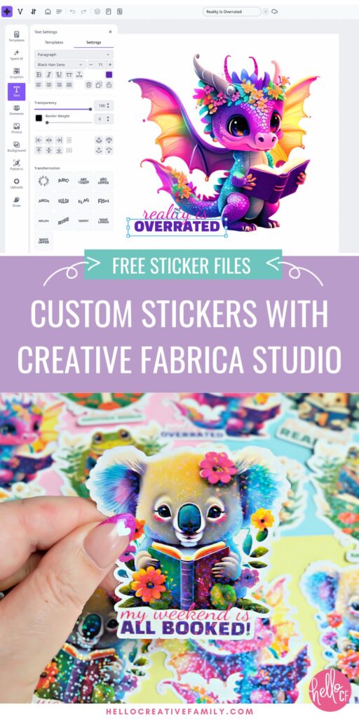 Create adorable custom stickers using your Cricut Cutting Machine and Creative Fabrica Studio.