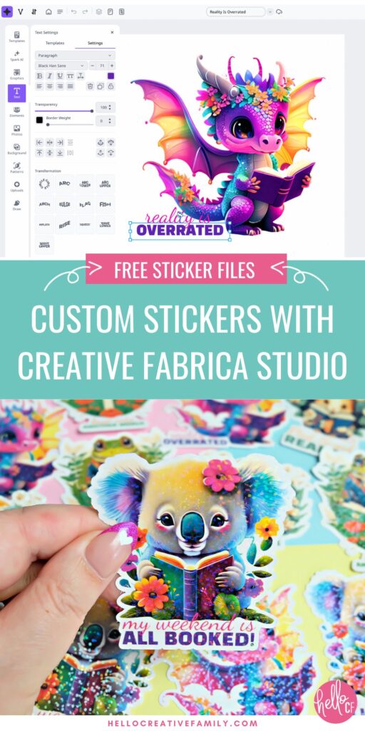 Create adorable custom stickers using your Cricut Cutting Machine and Creative Fabrica Studio.