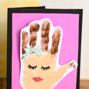 Create a one-of-a-kind card using your child's handprint. It's a simple DIY Mother’s Day project that Mom will cherish.