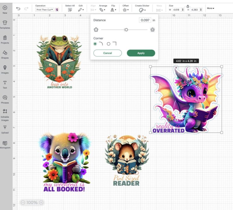 Use your Cricut to make stickers you design in Creative Fabrica Studio