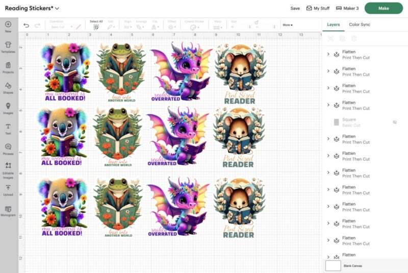 Use your Cricut to make stickers you design in Creative Fabrica Studio