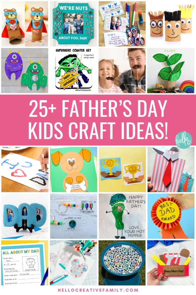 Celebrate Father's Day with 25 creative Father's Day crafts for kids! Discover easy and heartfelt DIY gift ideas that will make Dad smile. Perfect for toddlers, Pre-K and elementary school aged children these handmade gifts are sure to make Father's Day extra special.