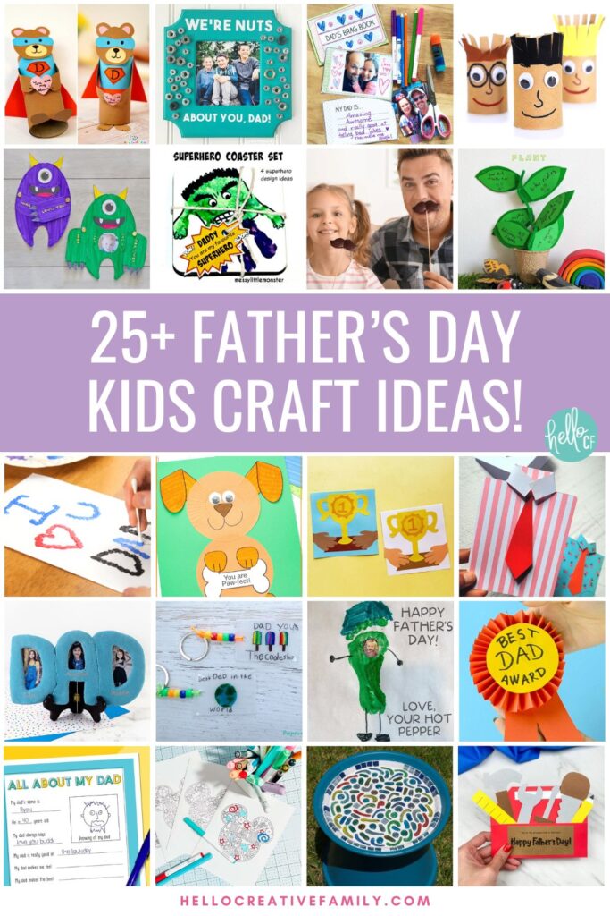 Celebrate Father's Day with 25 creative Father's Day crafts for kids! Discover easy and heartfelt DIY gift ideas that will make Dad smile. Perfect for toddlers, Pre-K and elementary school aged children these handmade gifts are sure to make Father's Day extra special.