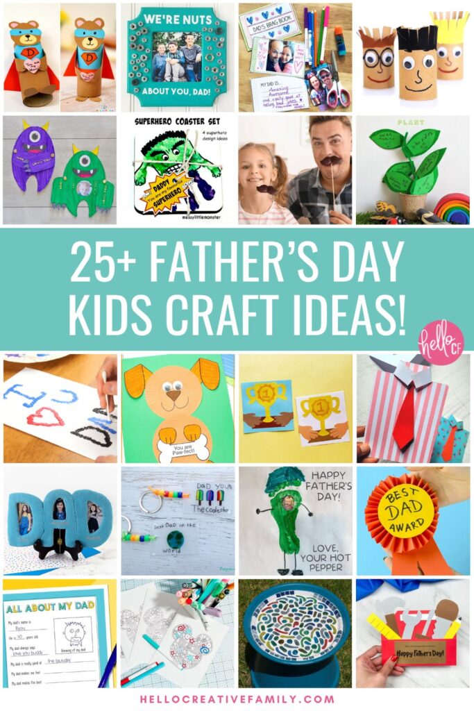 Celebrate Father's Day with 25 creative Father's Day crafts for kids! Discover easy and heartfelt DIY gift ideas that will make Dad smile. Perfect for toddlers, Pre-K and elementary school aged children these handmade gifts are sure to make Father's Day extra special.