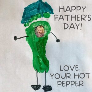 Father's Day Footprint Craft by Plate in 28