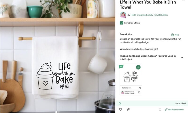 Life Is What You Bake It Project In Cricut Design Space