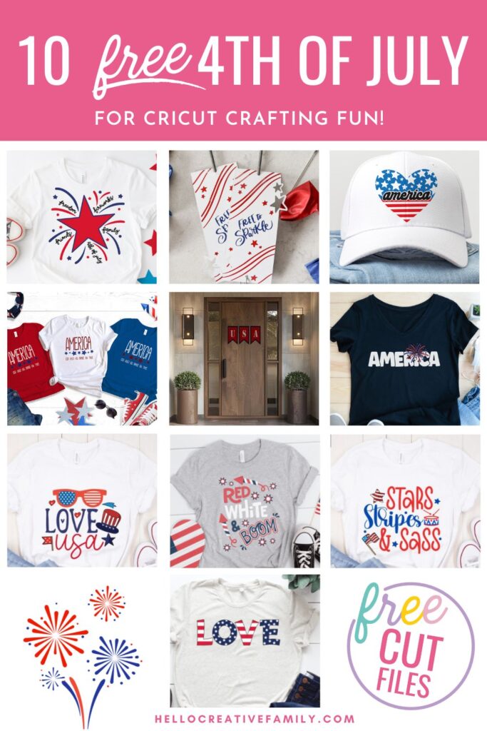 Let your patriotic side shine with free Fourth Of July SVG files! These stars and stripes cut files are perfect for making shirts, hats and Independence Day decor using your Cricut cutting machine!