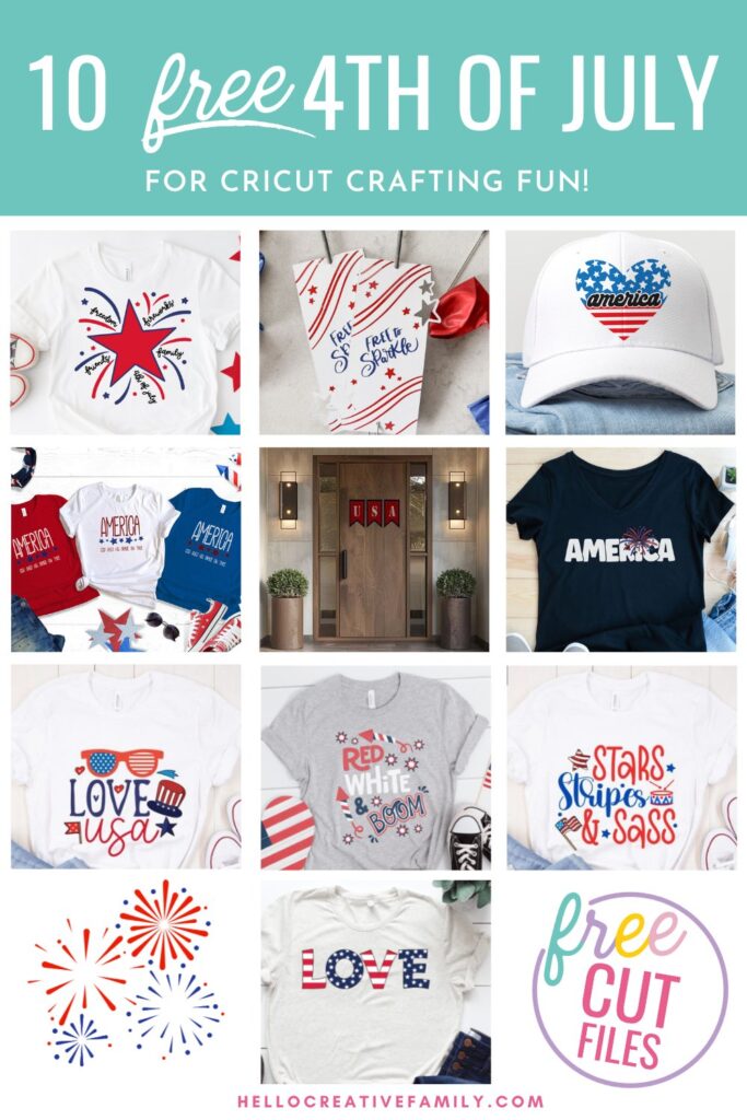 Let your patriotic side shine with free Fourth Of July SVG files! These stars and stripes cut files are perfect for making shirts, hats and Independence Day decor using your Cricut cutting machine!