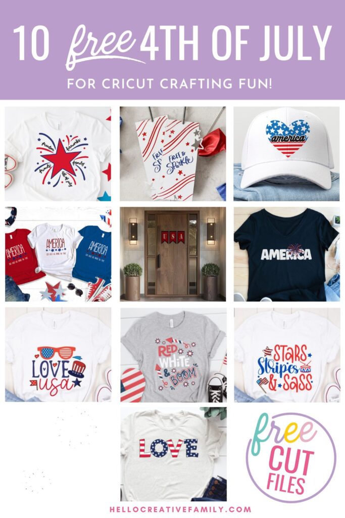 Let your patriotic side shine with free Fourth Of July SVG files! These stars and stripes cut files are perfect for making shirts, hats and Independence Day decor using your Cricut cutting machine!
