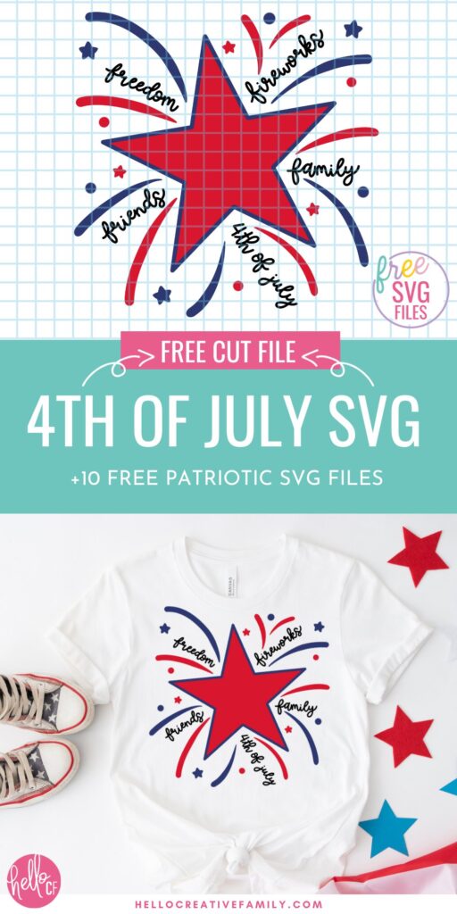 Let your patriotic side shine with free Fourth Of July SVG files! These stars and stripes cut files are perfect for making shirts, hats and Independence Day decor using your Cricut cutting machine!