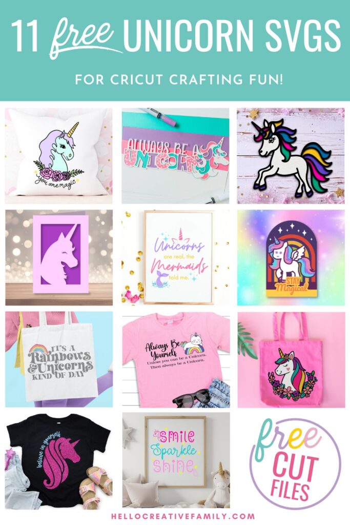 Add a touch of magic to your Cricut projects with 11 free unicorn SVG Cut files! Perfect for unicorn lovers, these designs are easy to download and use. Start your magical Cricut projects now! Perfect for Unicorn birthday parties, unicorn decor, unicorn shirts and so much more!