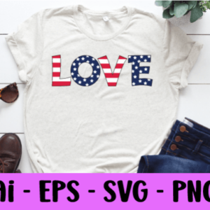 Love US Flag SVG From Raiihan Crafts