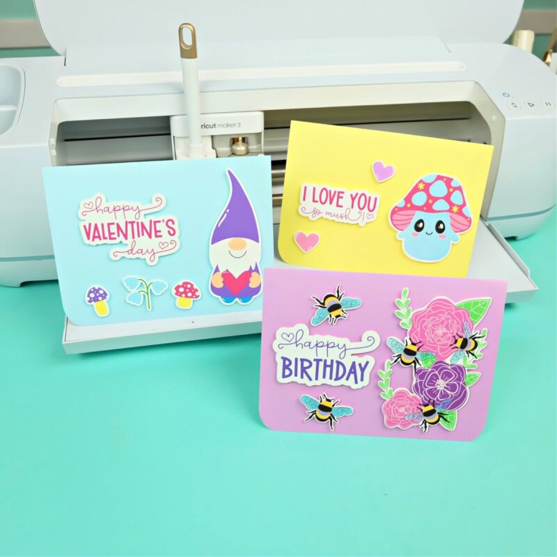 Three Print Then Cut Cards using designs from Hello Creative Family 