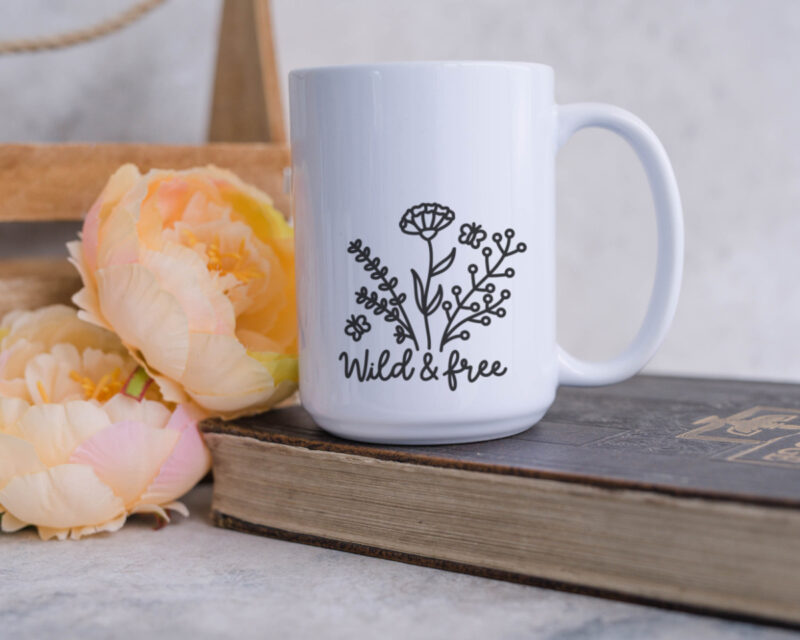 Wild and Free Mug using a free SVG from Hello Creative Family