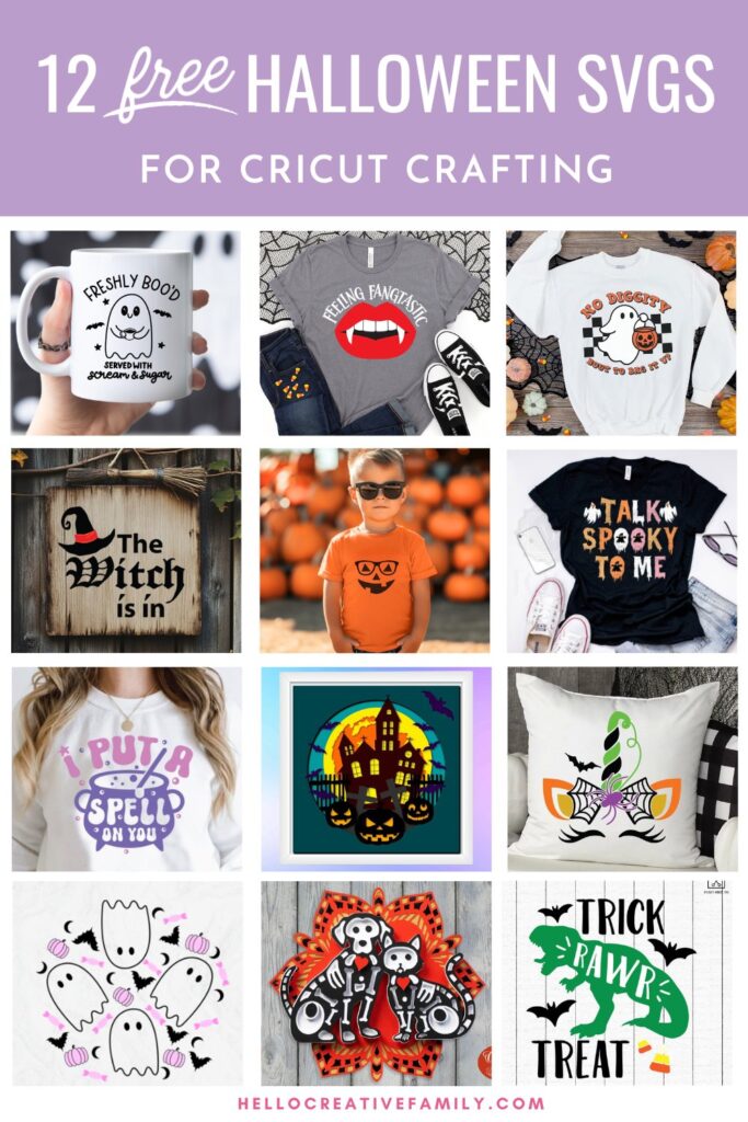 Download 12 Free SVG Cut Files for Halloween Cricut Crafts! These spooky designs are perfect for creating decorations, costumes, trick or treat bags, mugs, shirts and more. Download your free files and start crafting today! Includes an adorable coffee ghost that reads Freshly Boo'd. Served With Scream and Sugar.
