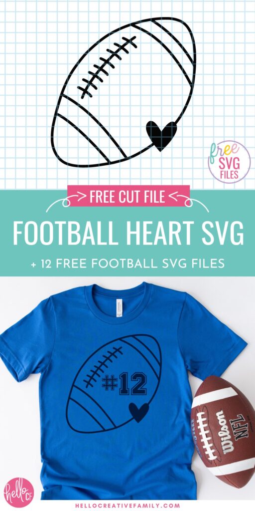 Get game day ready with these 12 free Football SVG Files and your Cricut Cutting Machine! Use to make all your game day gear including shirts, hoodies, mugs, tote bags and more! Includes a football with heart that you can put your favorite player's number in!