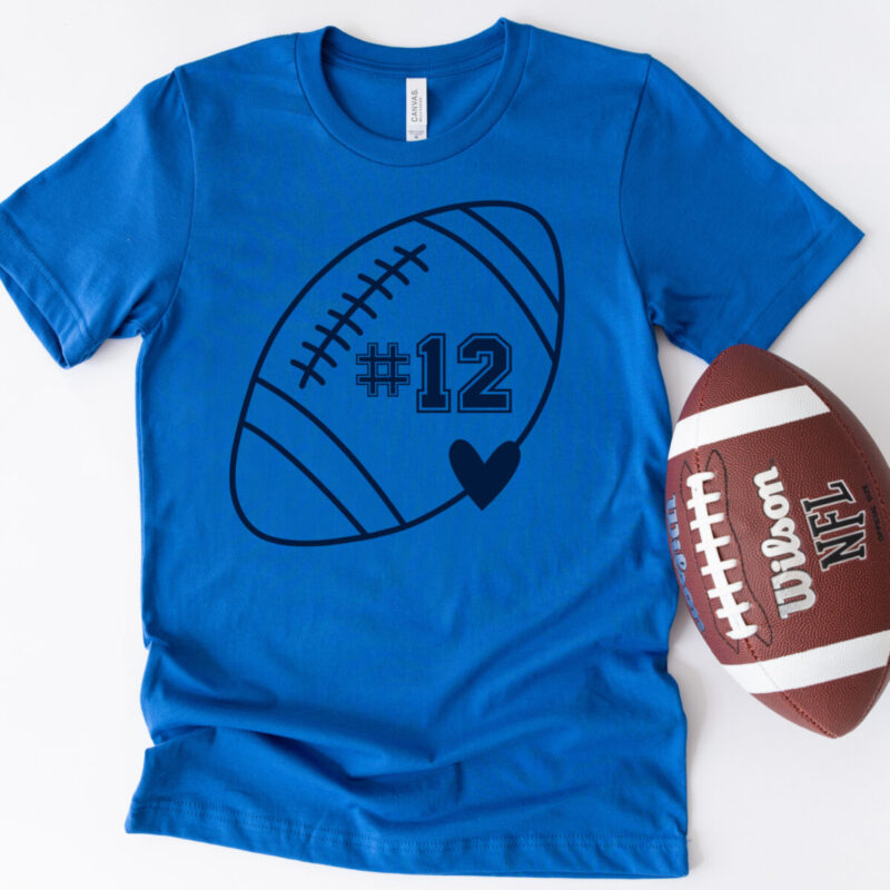 HCF Custom Number Heart Football Shirt