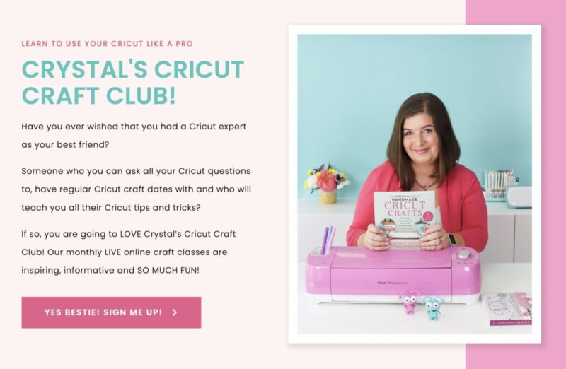 Sign up for Cricut Craft Club and craft with a Cricut expert once a month live on Zoom!