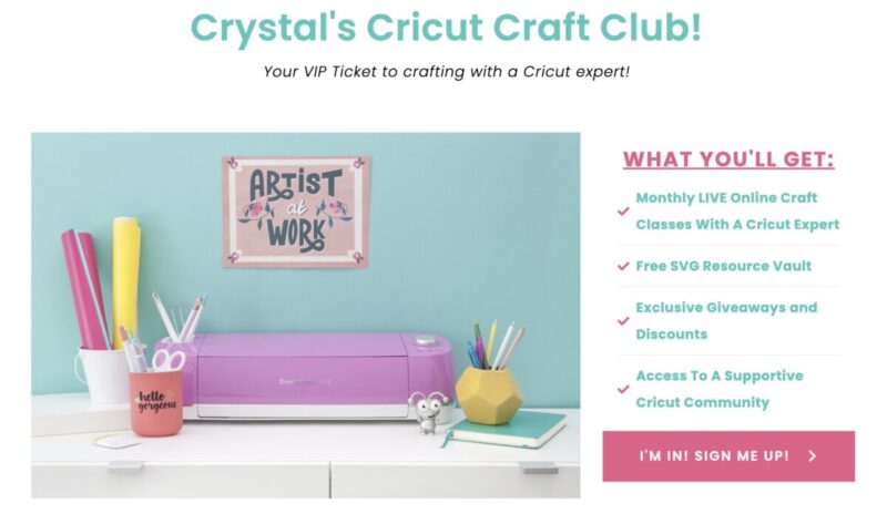 Sign up for Cricut Craft Club and craft with a Cricut expert once a month live on Zoom!