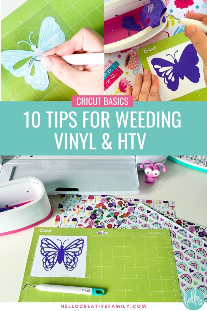 Struggling with weeding HTV and Vinyl? Try these Cricut weeding tips for easy vinyl & HTV projects. From beginner weeding techniques to pro-level hacks, we&rsquo;ve got you covered! After you read this guide you'll know how to weed vinyl and HTV with ease!