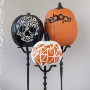 Stenciled Sugar Skull, Boo and mosaic pumpkin Pumpkins From Cricut Design Space