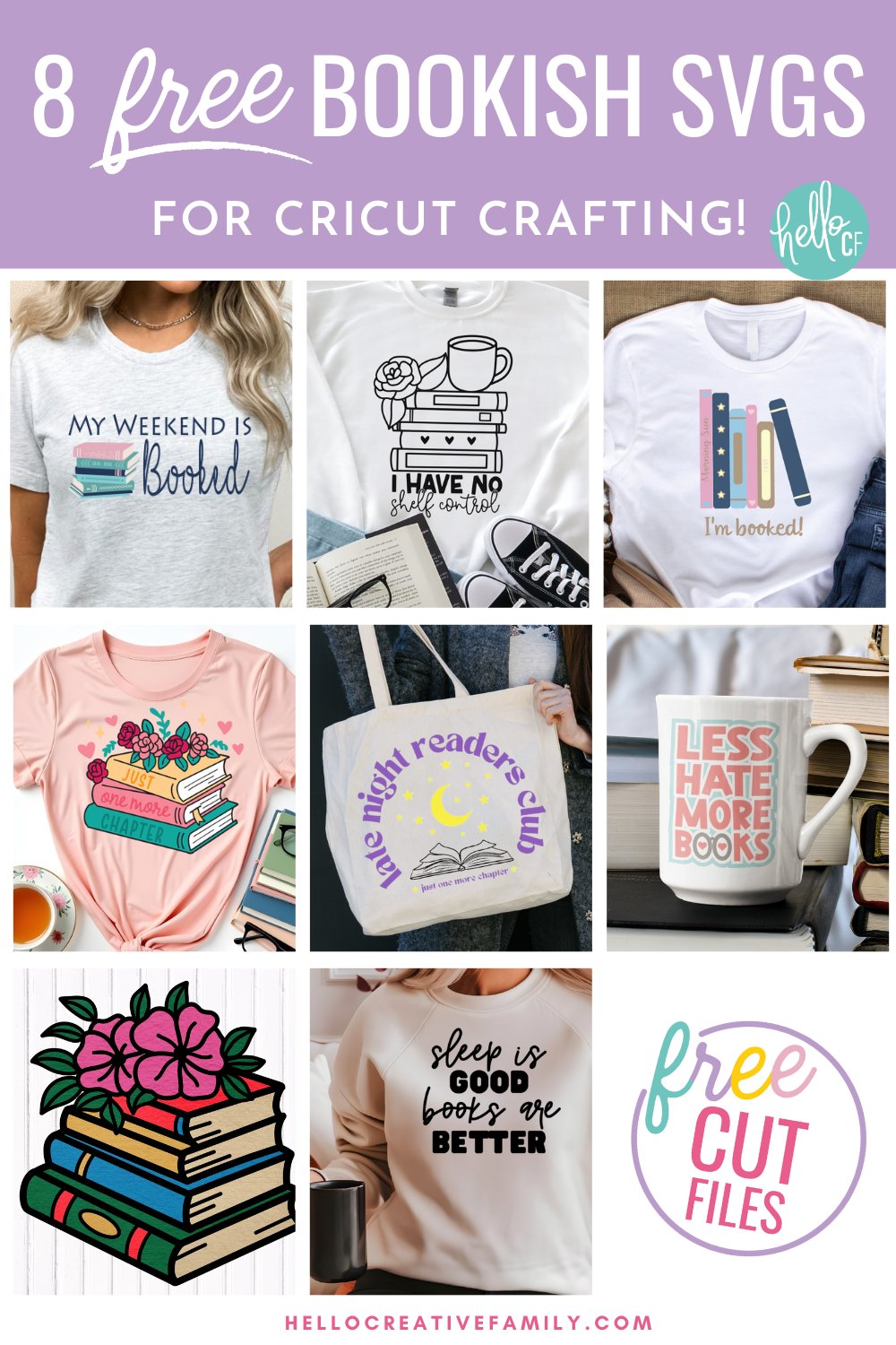 8 Free Bookish SVG Files For Cricut Crafting