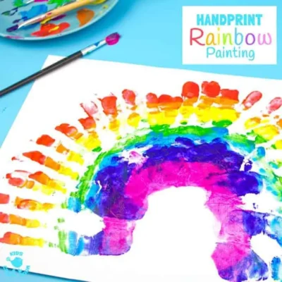 Handprint Rainbow Painting From Kids Craft Room