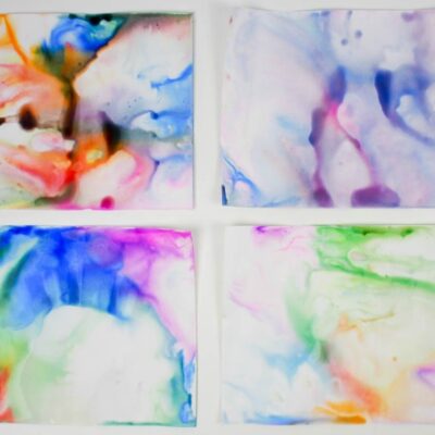 Rainbow Milk Marbled Paper Art From Mum in the Madhouse