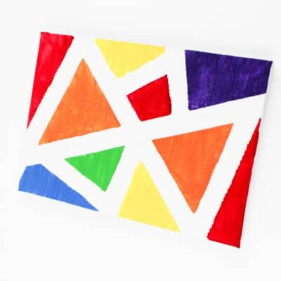 Tape Resist Rainbow Art From Little Bins for Little Hands