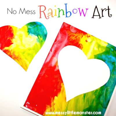 No Mess Rainbow Heart Art From Messy Little Monster