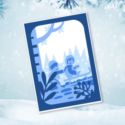 Little Sledders Layered Card SVG From The Bearded Housewife