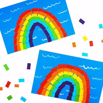 Paper Strip Rainbow Craft From Our Kid Things