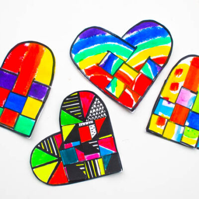 Printable Rainbow Danish Hearts From Pink Stripey Socks
